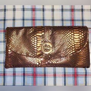 Brown Epidermal Handheld Clutch Purse/Wallet